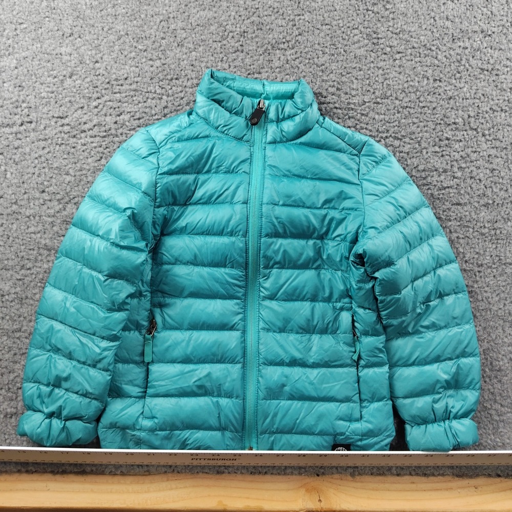 REI Co-op Jacket Girls XXS 650 Down Puffer Teal Blue Quilted EUC